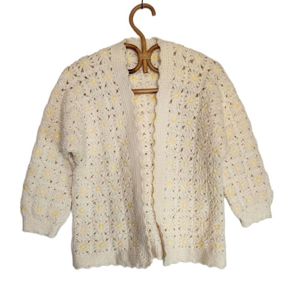 Sweaters - 4 for $28 Daisy hand crochet knit chunky sweater
